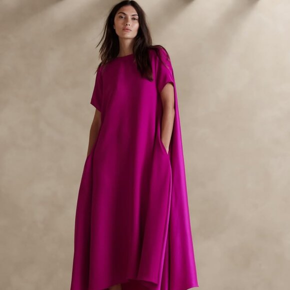 Banana Republic Aurelia Maxi Dress in neon fuchsia ~ size SP, NWT! - Picture 1 of 10